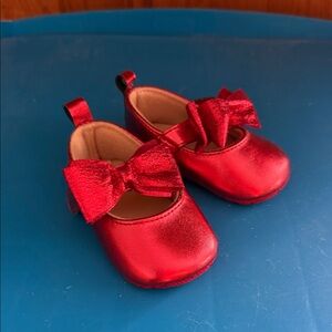 Target Shiny Red Baby Shoes with Bow